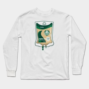 Chilled Coffee Drink IV Bag for medical and nursing students, nurses, doctors, and health workers who are coffee lovers Long Sleeve T-Shirt